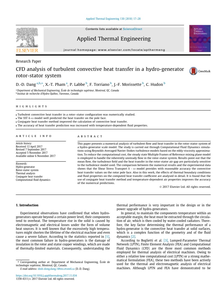 CFD Heat Transfer in Hydro-Generators | PDF | Computational Fluid ...