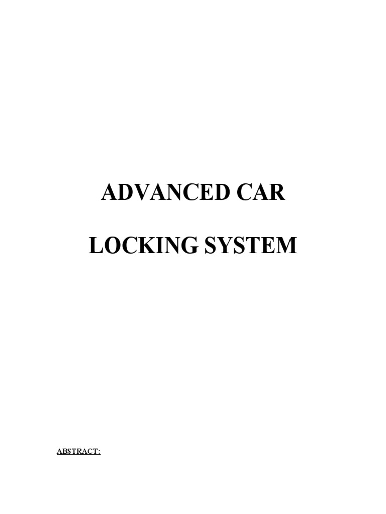 Advanced Car Locking System | PDF | Rectifier | Direct Current