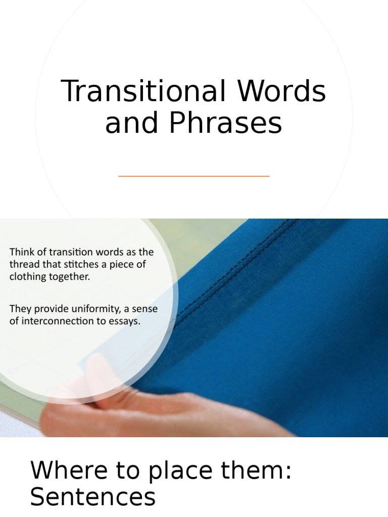 Transitional Words and Phrases | PDF | Causality | Logic