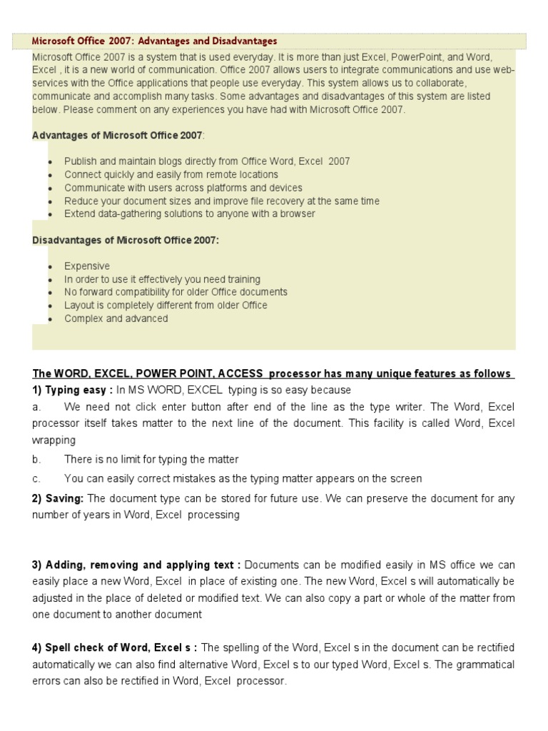 Ms Office Introduction Docx Microsoft Office Microsoft Excel