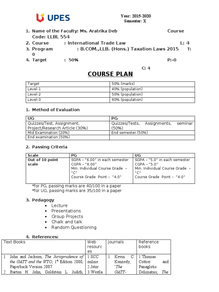 International Trade Law Course Overview | PDF | World Trade ...