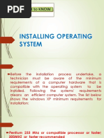 Installing Operating System