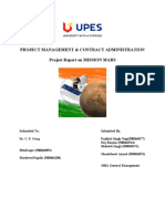 Project Management & Contract Administration Project Report On MISSION MARS