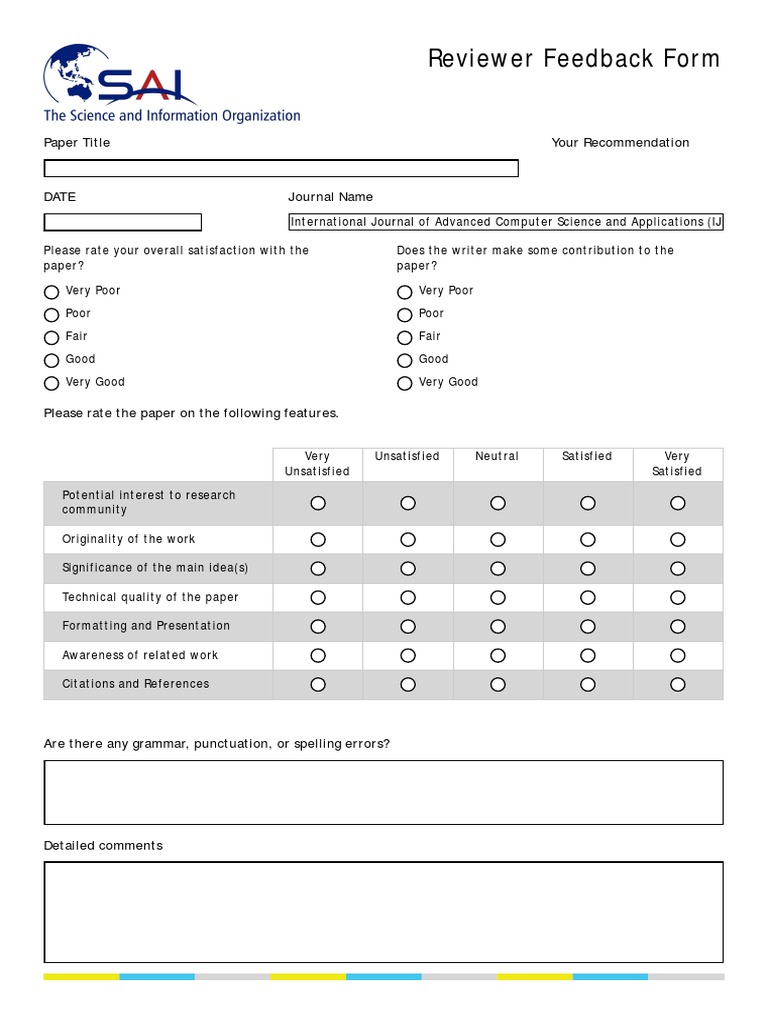 Reviewer Feedback Form for IJACSA Papers | PDF