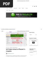 MS Project Actual Vs Planned % Complete - NIK'S PROJECTS