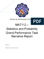 MAT112 - Statistics and Probability Grand Performance Task Narrative Report