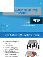 Introduction To Systems Thinking: Professor Ockie Bosch DR Nam Nguyen