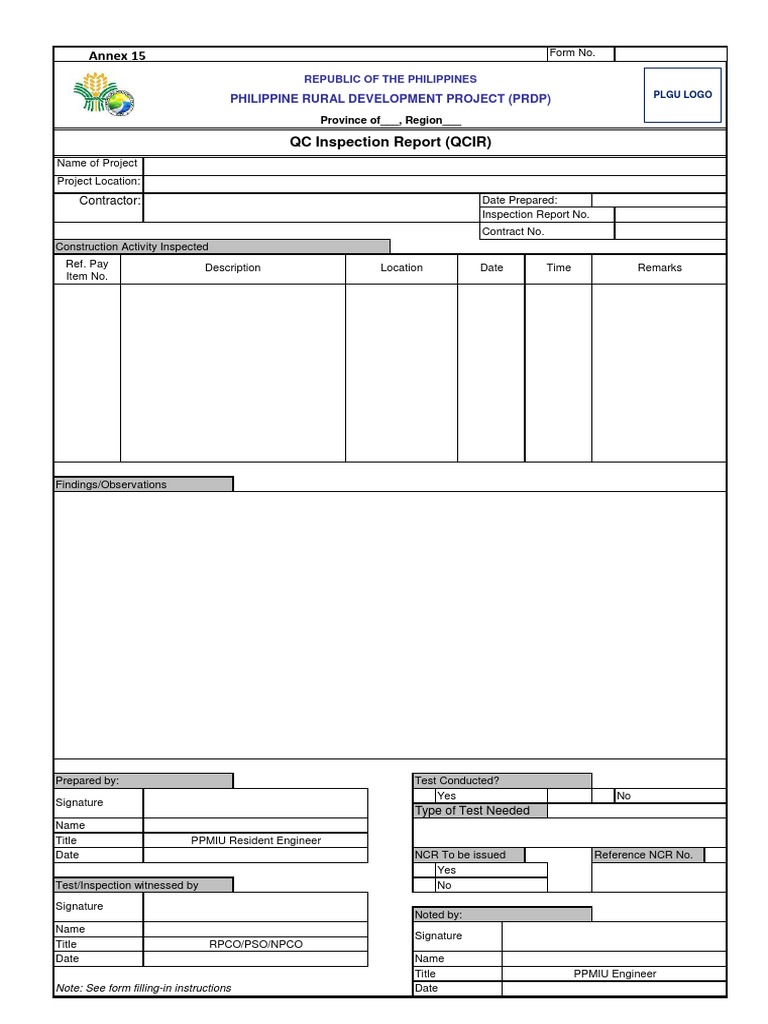 QC Inspection Report Template | PDF | Business