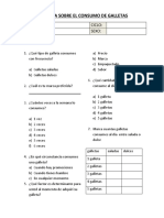 Encuesta sobre el consumo de galletas