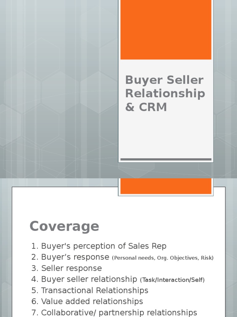 Buyer Seller Relationship | PDF