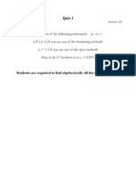 Find the root of the following polynomial: x ∈ (-2 -1) if you use any of the bracketing methods x = -1.5 if you use one of the open methods Stop at the 4 iteration or at ε = 0.03%