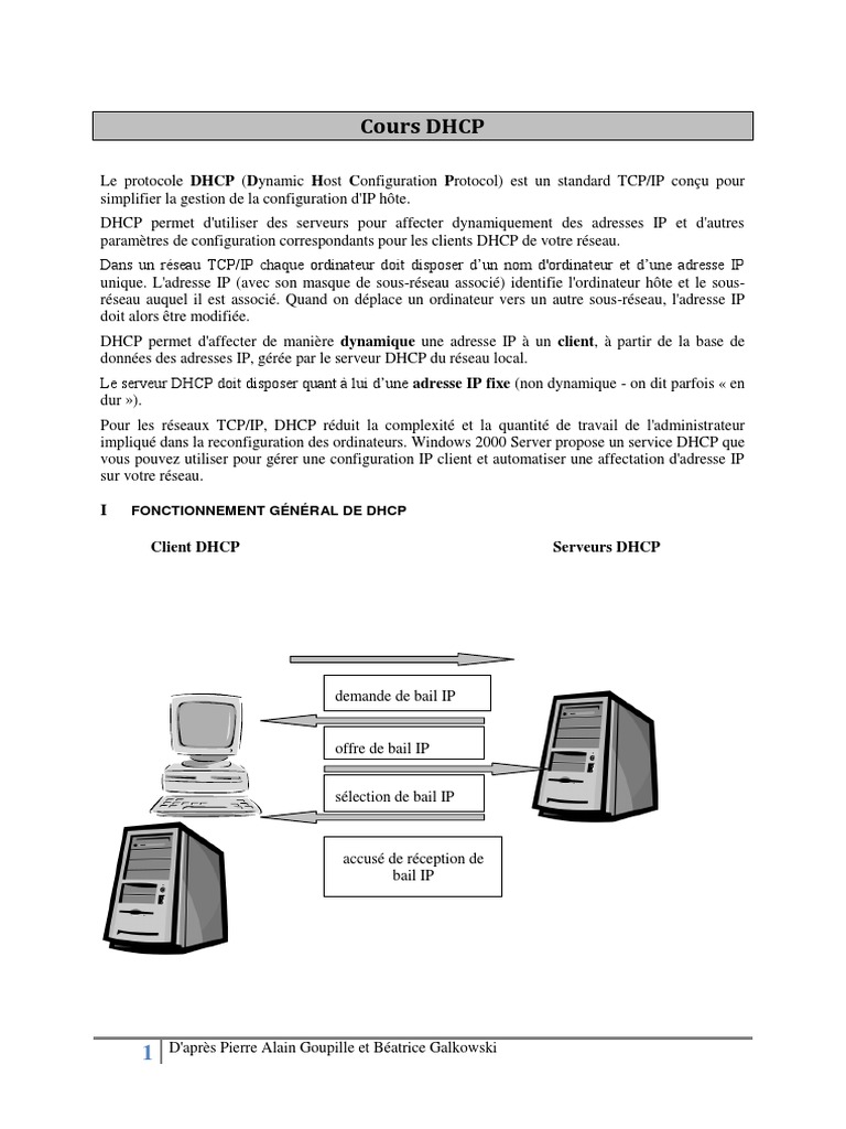Fonctionnement et mise en œuvre de DHCP | PDF | Adresse IP | Réseau étendu