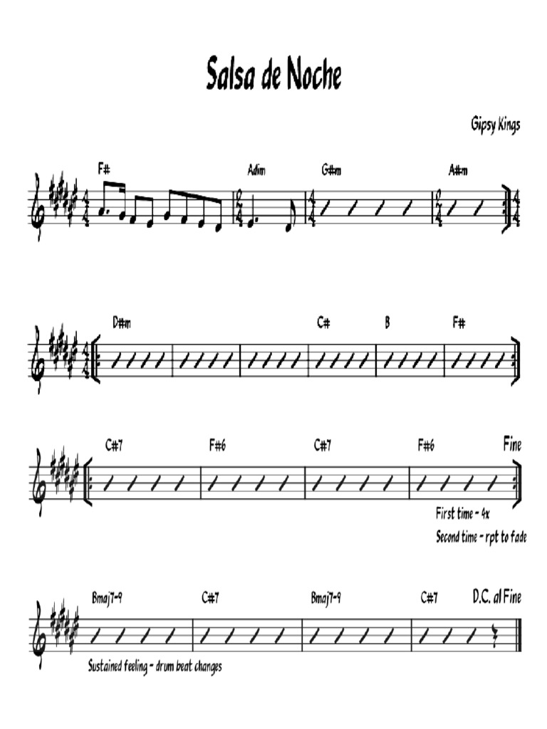 Salsa de Noche Gipsy Kings Form PDF
