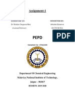 Assignment-1: Department of Chemical Engineering Malaviya National Institute of Technology, Jaipur - 302017
