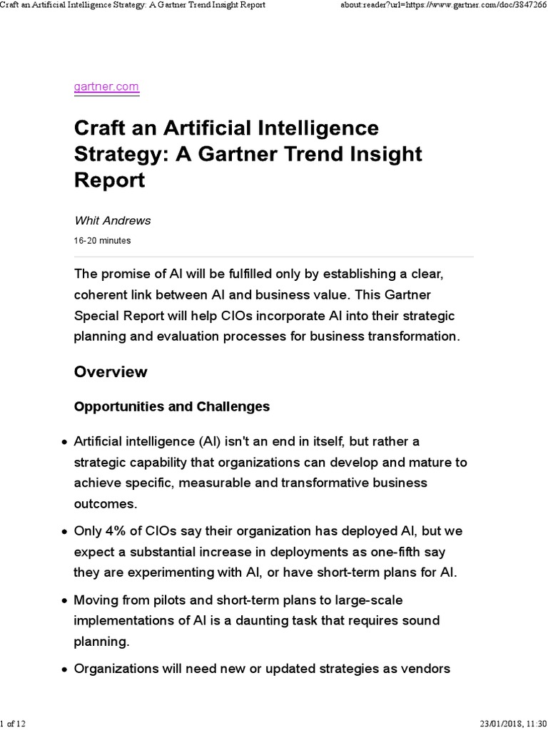 Craft An Artificial Intelligence Strategy | PDF | Chief Information ...