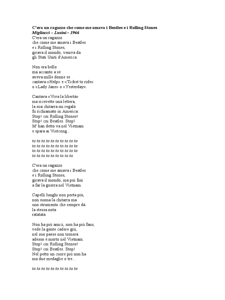 C'era Un Ragazzo Che Come Me Amava I Beatles e I Rolling Stones PDF