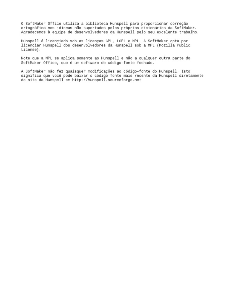 Hunspell License PT BR | PDF