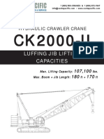 CK2000-II CK2000-II CK2000-II CK2000-II CK2000-II: Luffing Jib Lifting Capacities