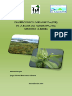 Evaluación ecológica rápida flora PNSDLB