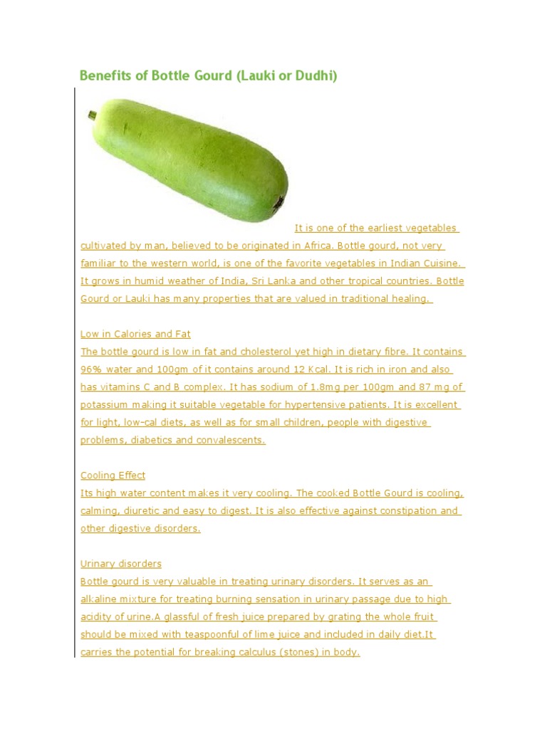Benefits of Bottle Gourd PDF Pregnancy Juice