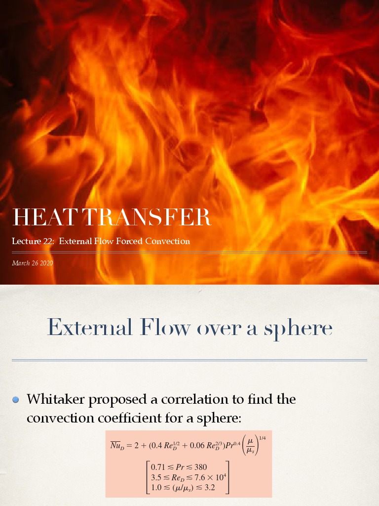 Heat Transfer: Lecture 22: External Flow Forced Convection | PDF ...