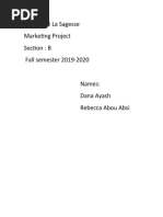 Université La Sagesse Marketing Project Section: B Fall Semester 2019-2020