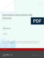 GERZENSTEIN - Gramática Descriptiva Del Chorote PDF