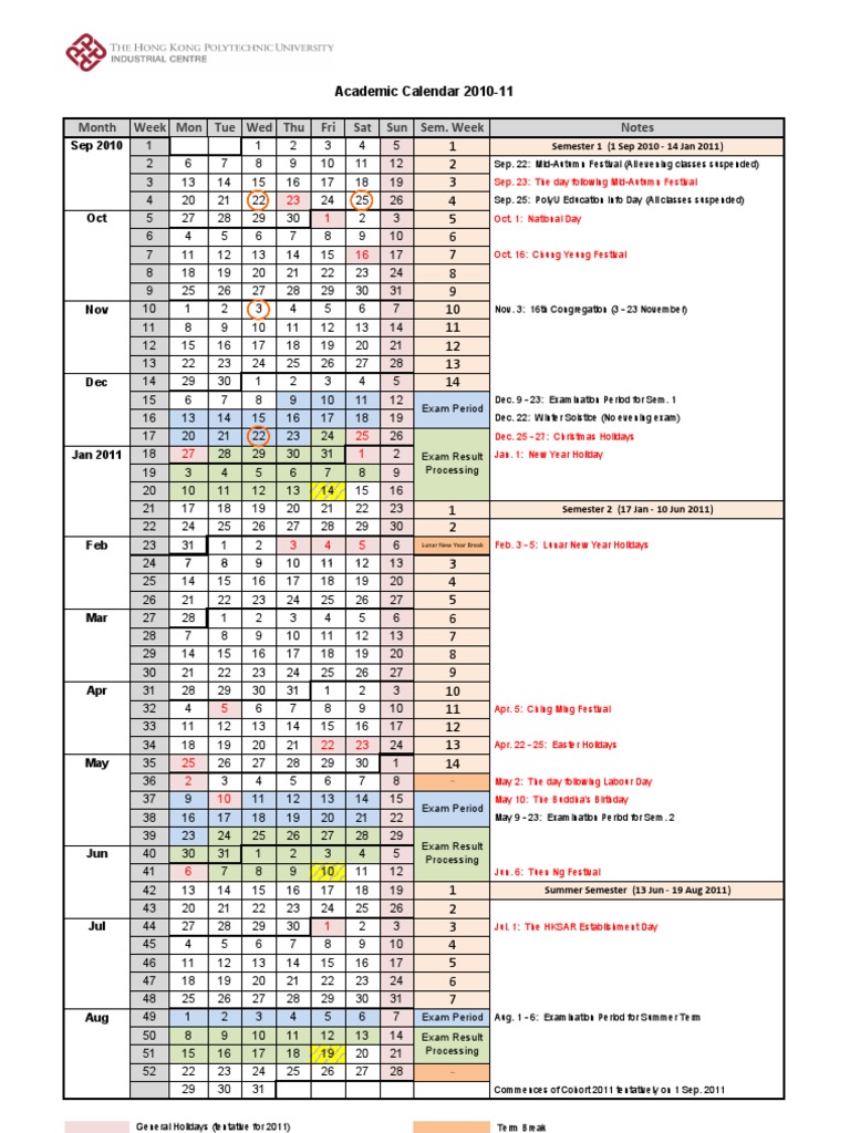 Polyu Academic Calendar 2024 cal kellia