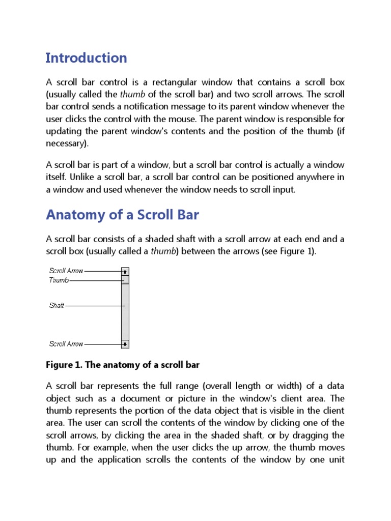 Figure 1. The Anatomy of A Scroll Bar PDF Computing Software