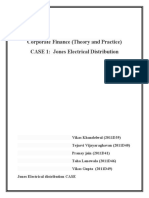 Corporate Finance (Theory and Practice) CASE 1: Jones Electrical Distribution