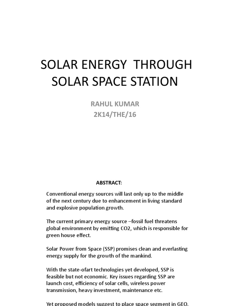 Space-Based Solar Power Insights | PDF | Band Gap | Global Warming