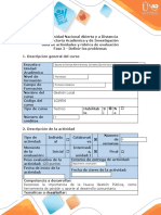 Guía de Actividades y Rúbrica Evaluación Fase 2 - Definir Los Problemas