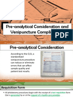 Pre-Analytical Consideration and Venipuncture Complications