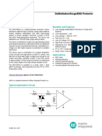 MAX30034 Defibrillation/Surge/ESD Protector: General Description Benefits and Features