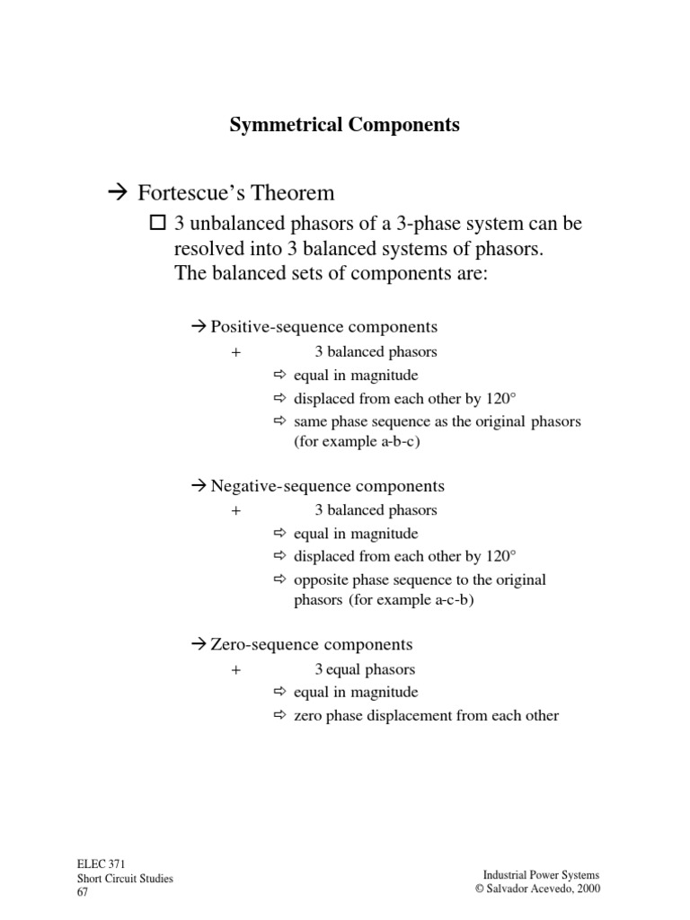 Positive, Negative and Zero Sequence Components | PDF | Power (Physics ...
