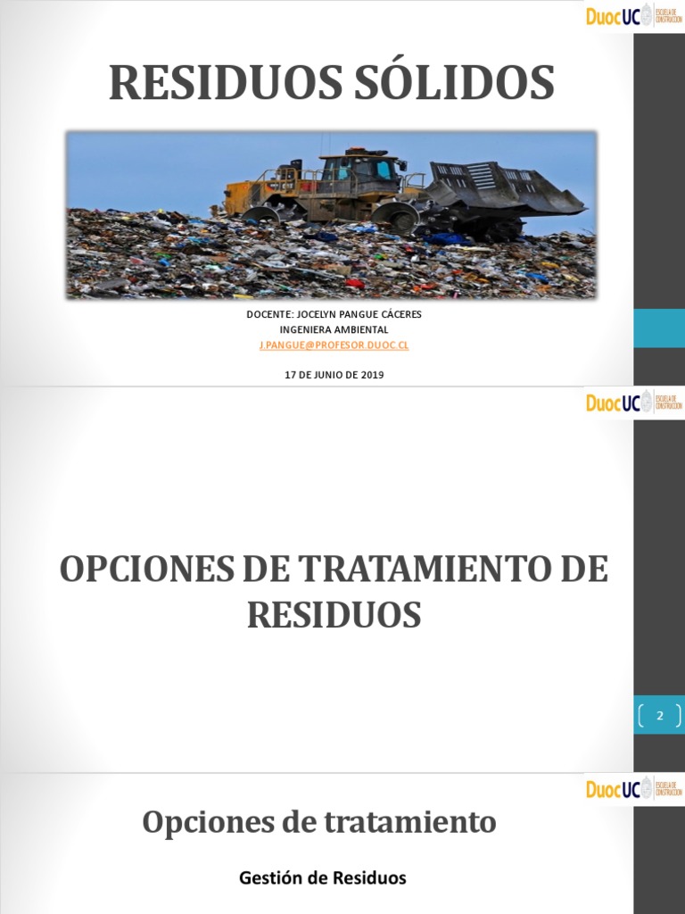 Opciones para el Tratamiento de Residuos | PDF | Vertedero | Residuos