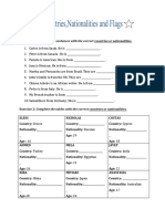 Countries Nationalities Extra Exercises