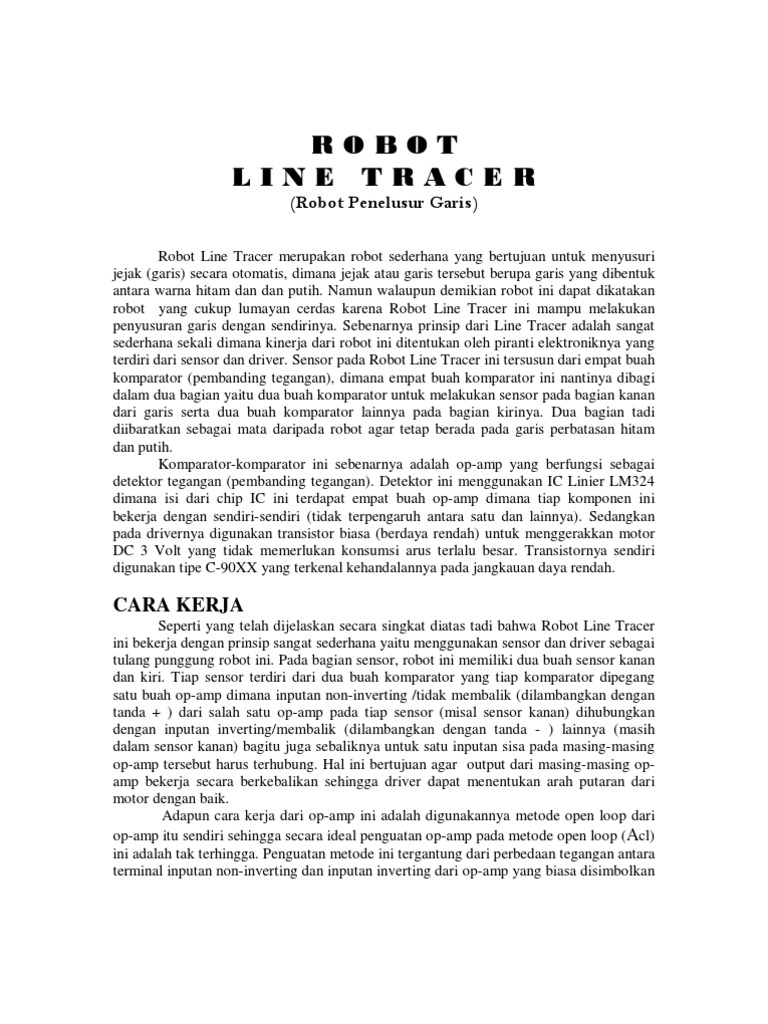 Robot Line Tracer: Komponen dan Cara Kerja | PDF