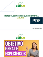 Metodologia Da Pesquisa - Aula - Objetivos Da Pesquisa - 25 - 26.03.2020 PDF