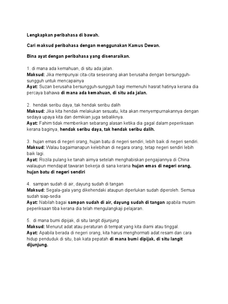 Bm Peribahasa Pdf