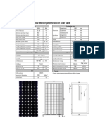 300w Monocrystalline Silicon Solar Panel: Specification Laminating Data