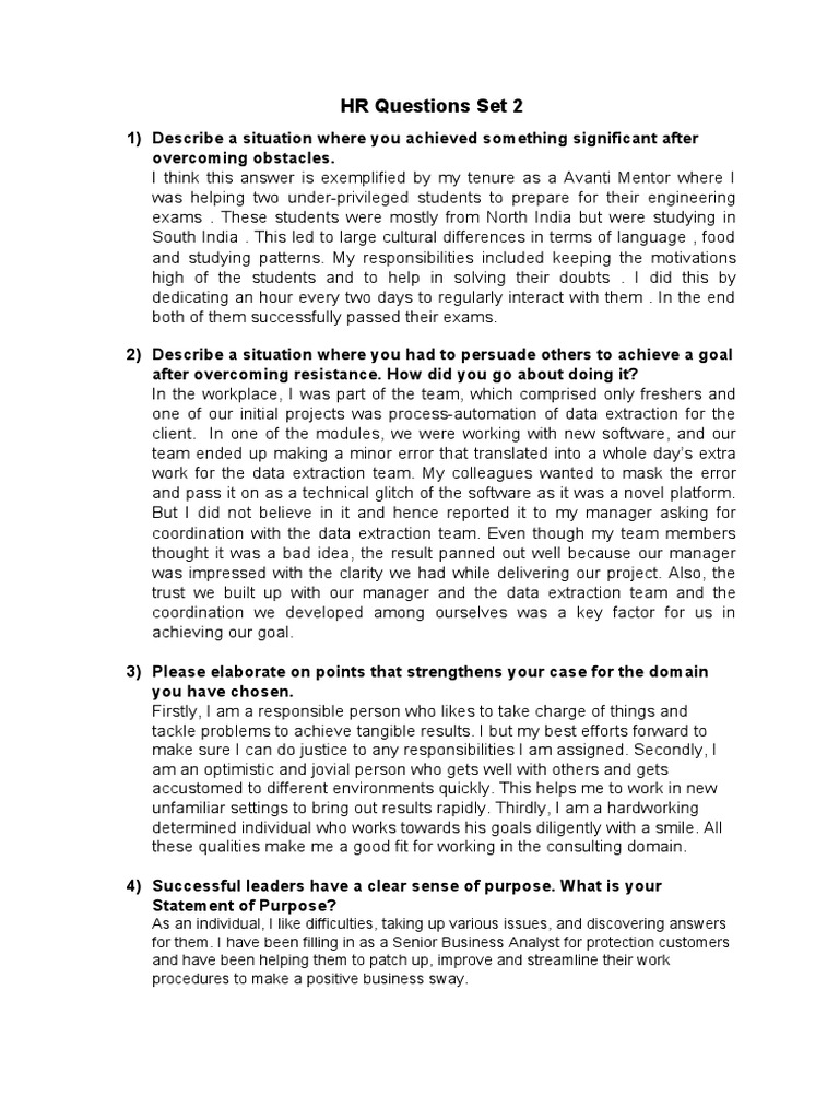 HR Interview Success Stories | PDF