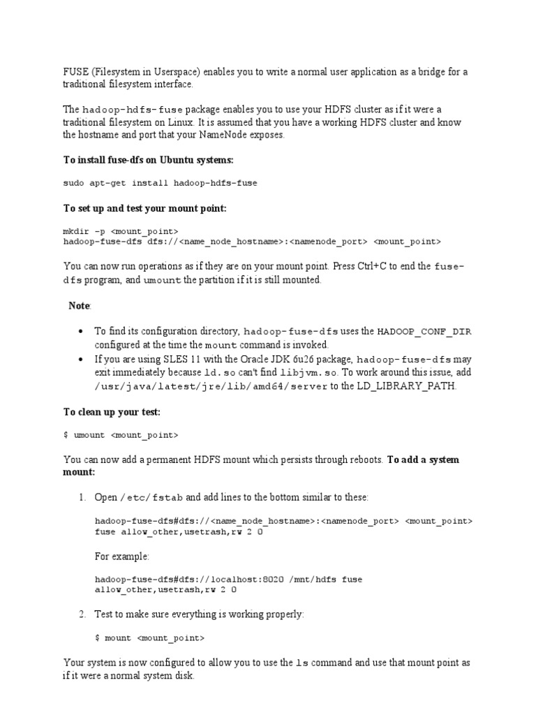 To Install Fuse-Dfs On Ubuntu Systems | PDF | Technology & Engineering