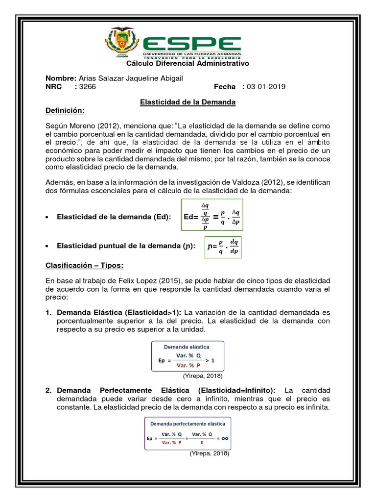 Elasticidad de La Demanda CONSULTA PDF | PDF | Oferta y demanda ...