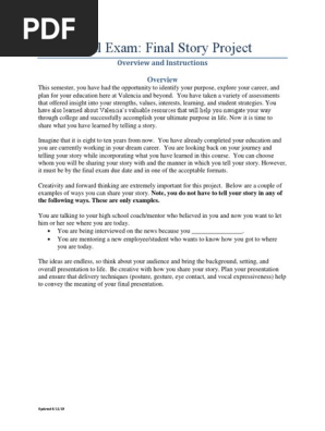 Final Story Project Directions FA19