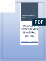 LAB EXPERIMENT NO. 6 DISSOLVED OXYGEN LEVELS