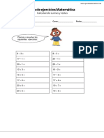 Calculo de Adición y Sustracción PDF