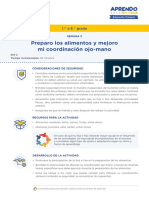 "Aprendo en Casa": ACTIVIDADES DEL ÁREA DE EDUCACIÓN FÍSICA (SEMANA 3) DIA 2 Preparo Los Alimentos y Mejoro Mi Coordinación Ojo - Mano