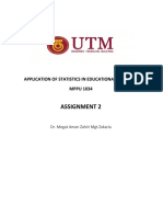 Assignment 2: Application of Statistics in Educational Research MPPU 1034