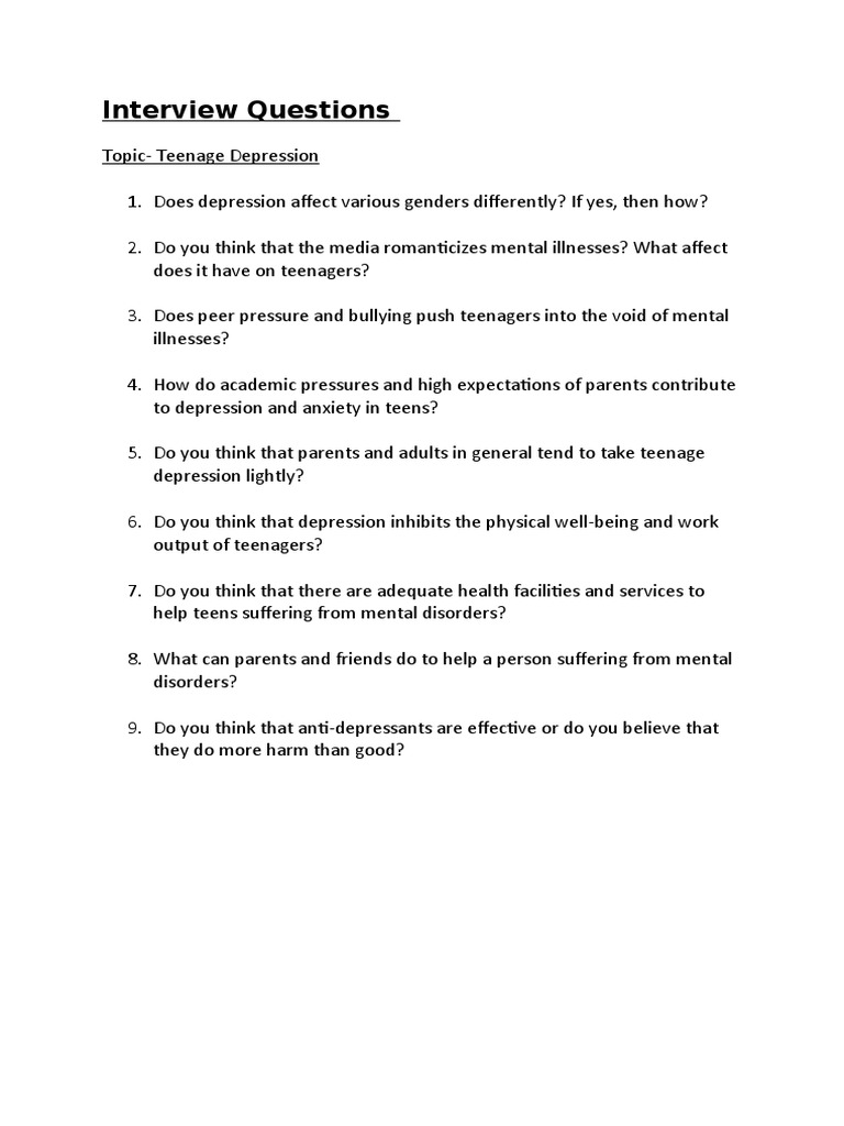 Interview Questions | PDF | Wellness | Lifestyle